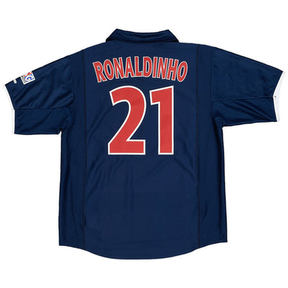 Camiseta Retro PSG Ronaldinho #21 Temporada 2001/2002